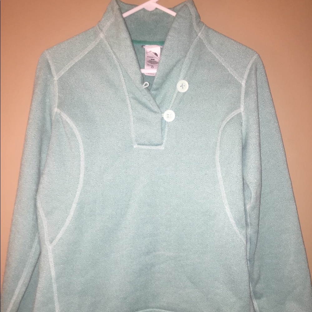 Sea foam green/blue, North Face pullover